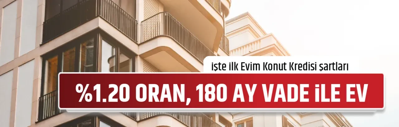 %1.20 ORAN, 180 AY VADE İLE EV