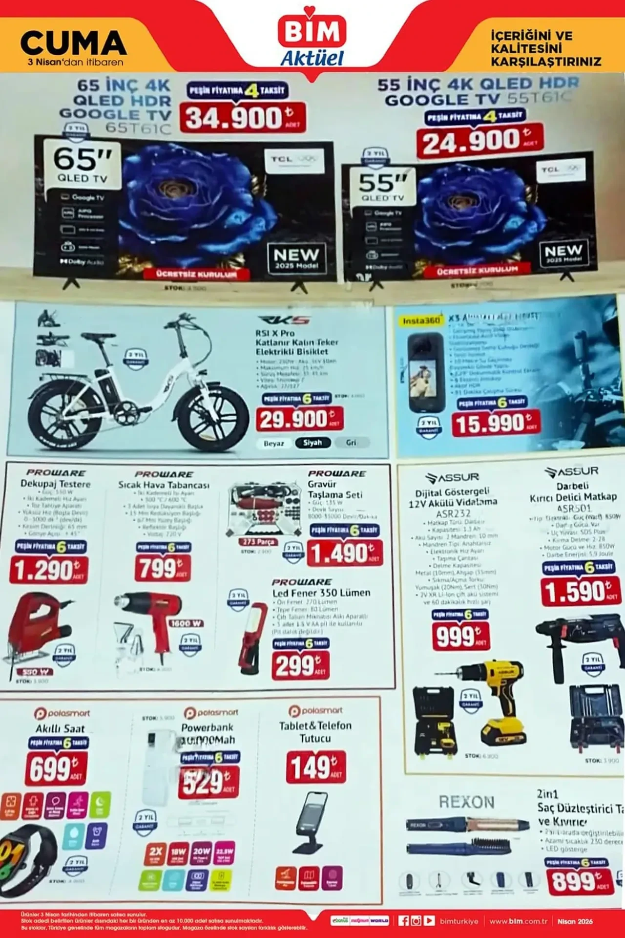 BİM 27 Mart- 3 Nisan Aktüel Ürünler Kataloğu 2026 yayımlandı! Mini buzdolabı, tost makinesi, torbasız süpürge ve set üstü ocak geliyor