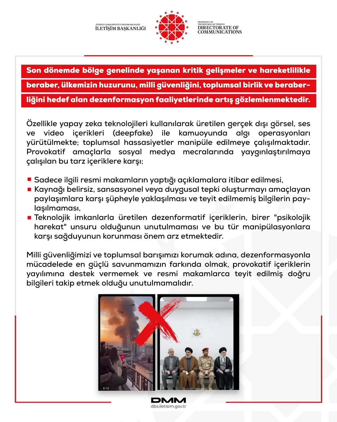 DMM'den birlik ve beraberliği hedef alan deepfake uyarısı