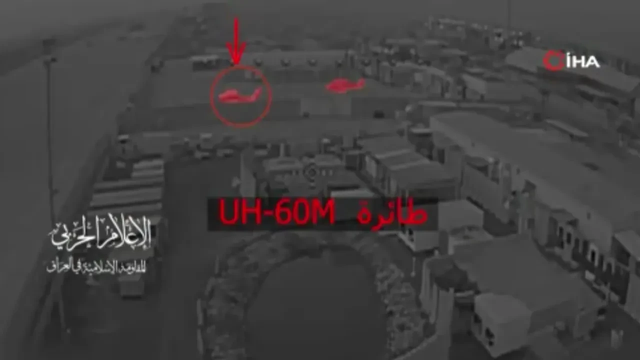Irak'ta ABD helikopteri böyle vuruldu! İşte saldırı görüntüleri