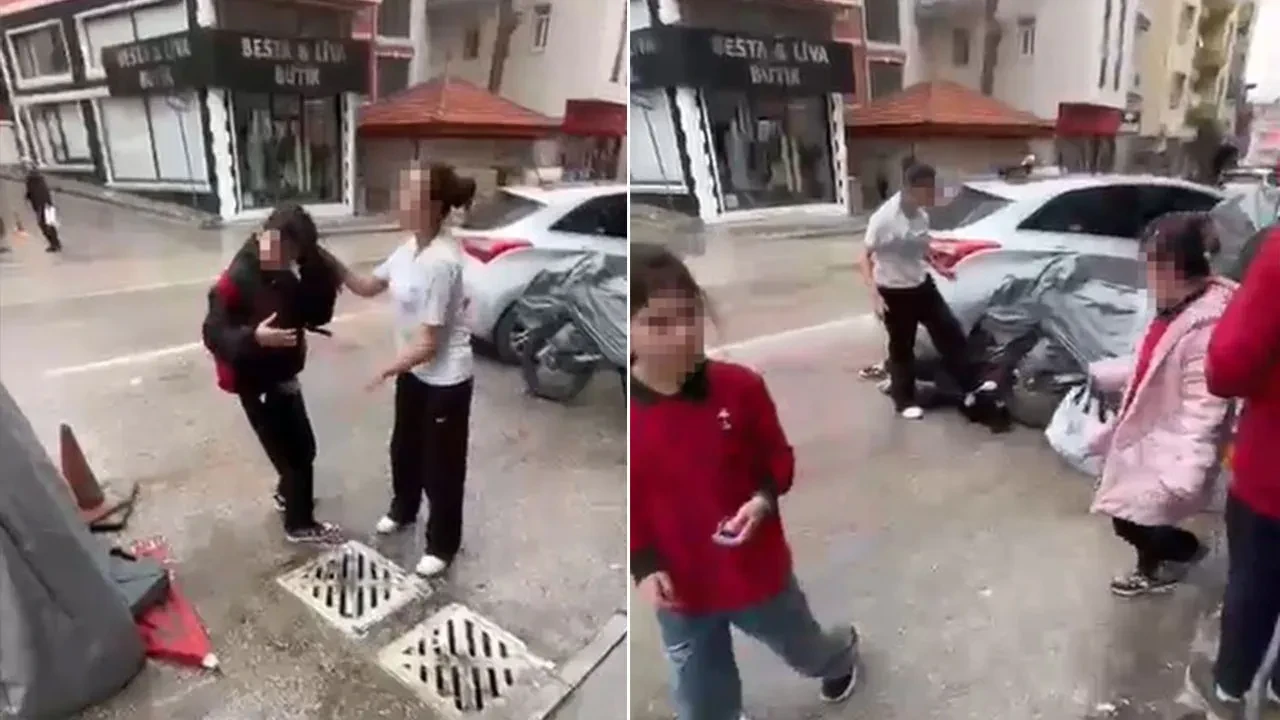 Isparta’da kan donduran görüntüler: Ortaokul öğrencisi genç kızı sokak ortasında darp edip başına bastı!