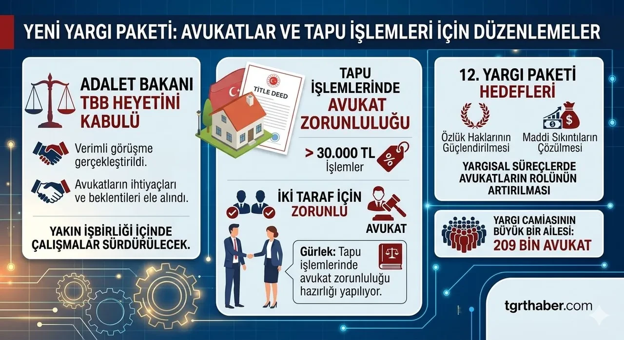 Yargı hızlanacak avukatların hakları iyileştirilecek: Bakan Akın Gürlek tapudaki düzenlemeyi duyurdu