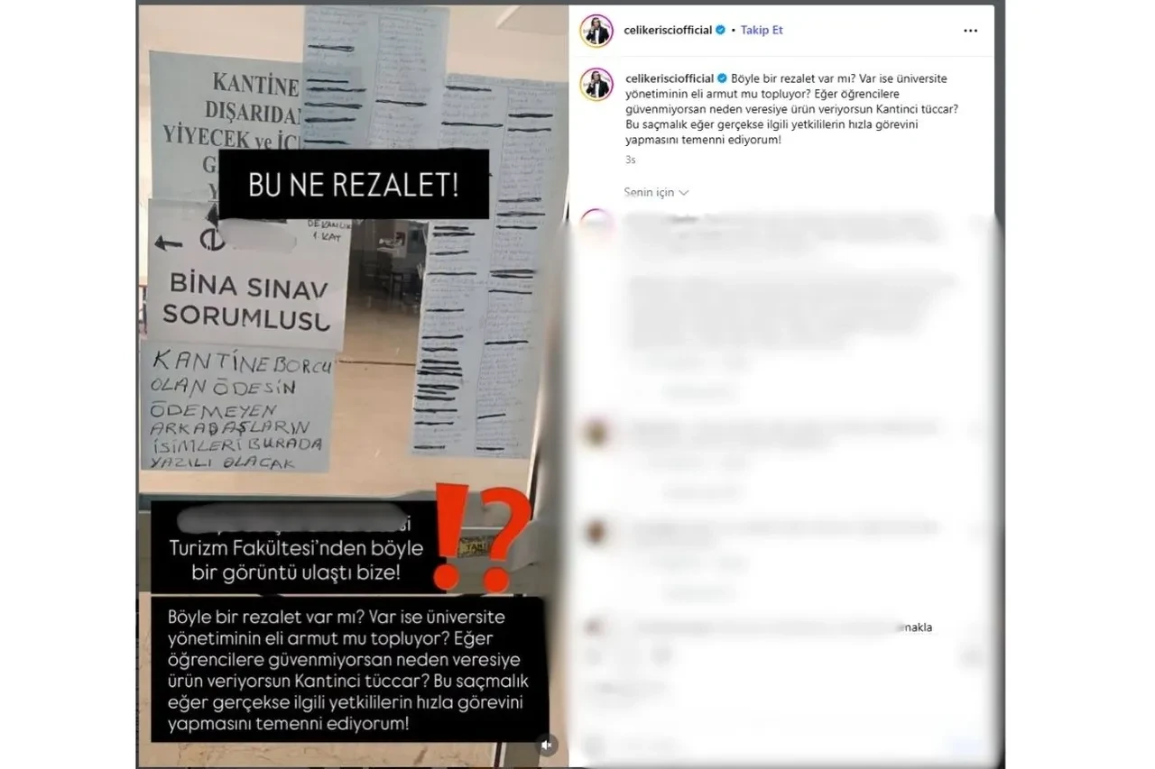 Şarkıcı Çelik, borcunu ödemeyen öğrencileri ifşa eden kantinciye öfke kustu 