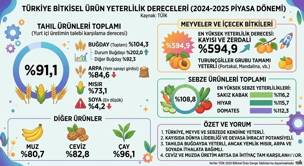 Türkiye'nin üretim karnesi açıklandı: En çok bu meyvede bolluk yaşanıyor
