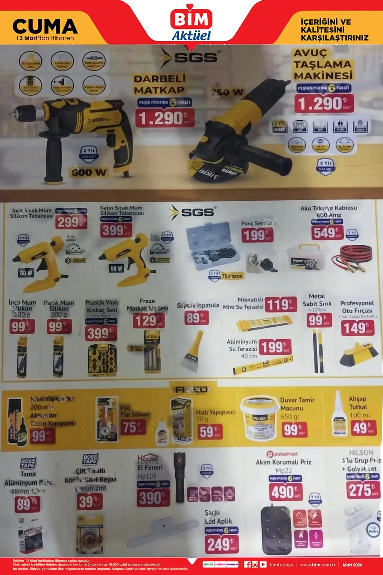 BİM Aktüel Kataloğu 6-13 Mart 2026! Sürahili blender seti, yazı tahtası, cep telefonu ve televizyon modelleri raflara geliyor