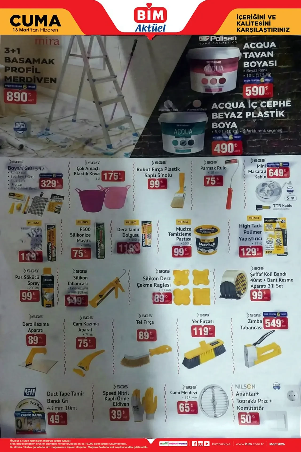 BİM Aktüel Kataloğu 6-13 Mart 2026! Sürahili blender seti, yazı tahtası, cep telefonu ve televizyon modelleri raflara geliyor