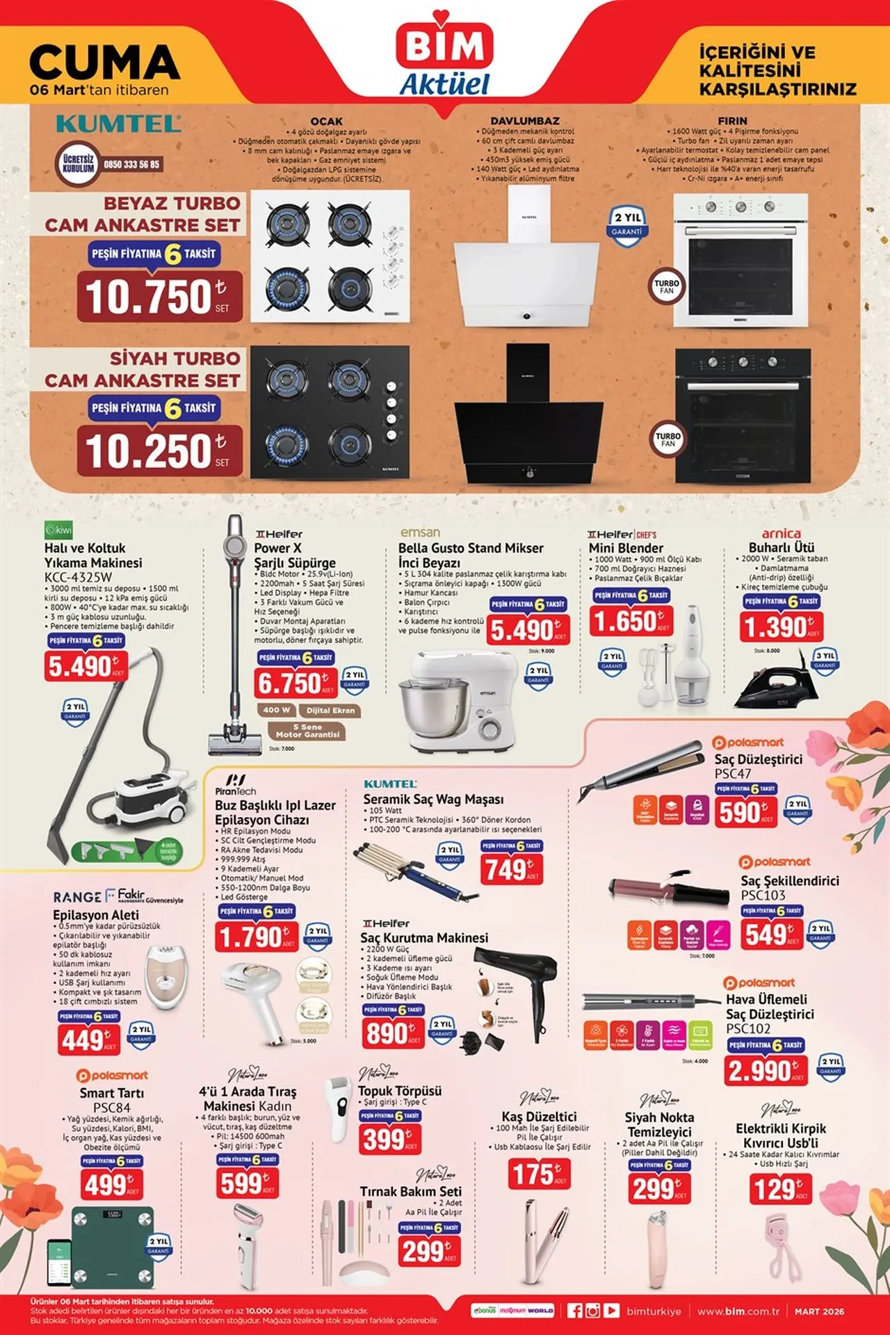 BİM Aktüel Kataloğu 6-13 Mart 2026! Sürahili blender seti, yazı tahtası, cep telefonu ve televizyon modelleri raflara geliyor