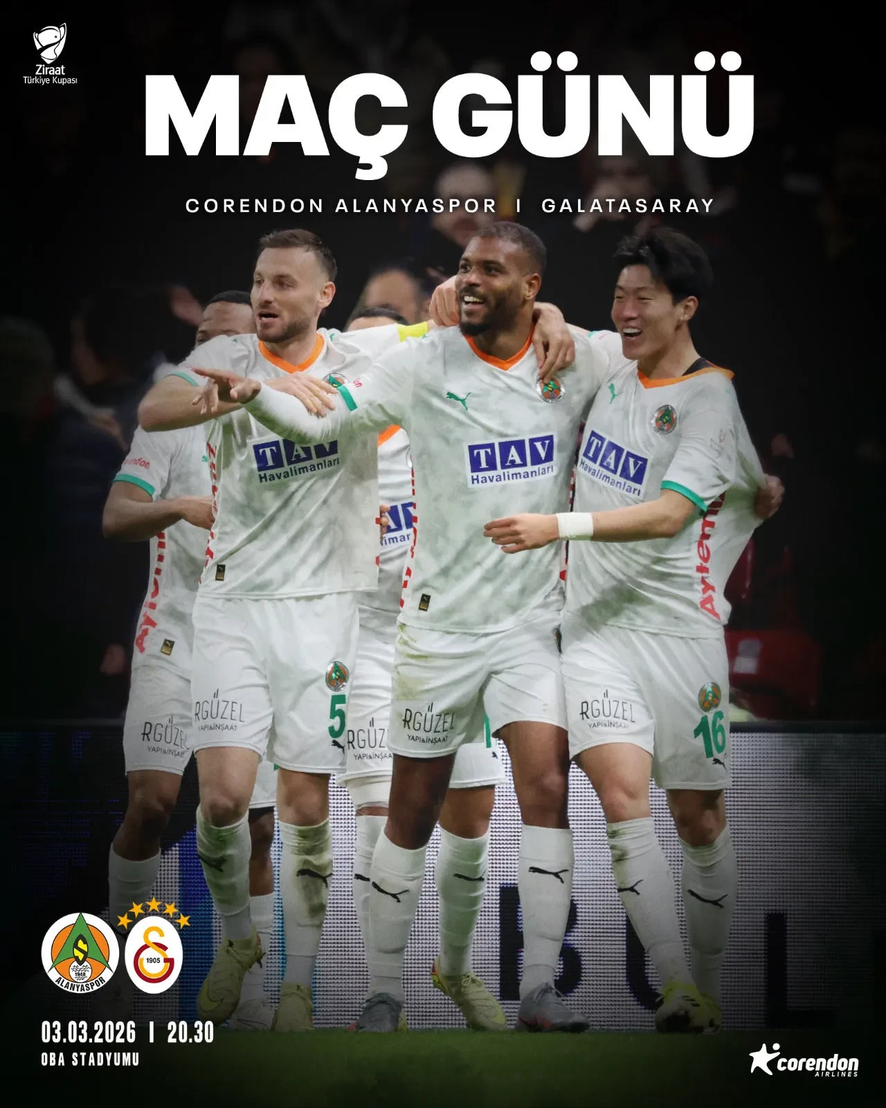 Galatasaray Alanyaspor deplasmanında | ZİRAAT TÜRKİYE KUPASI CANLI MAÇ ANLATIMI