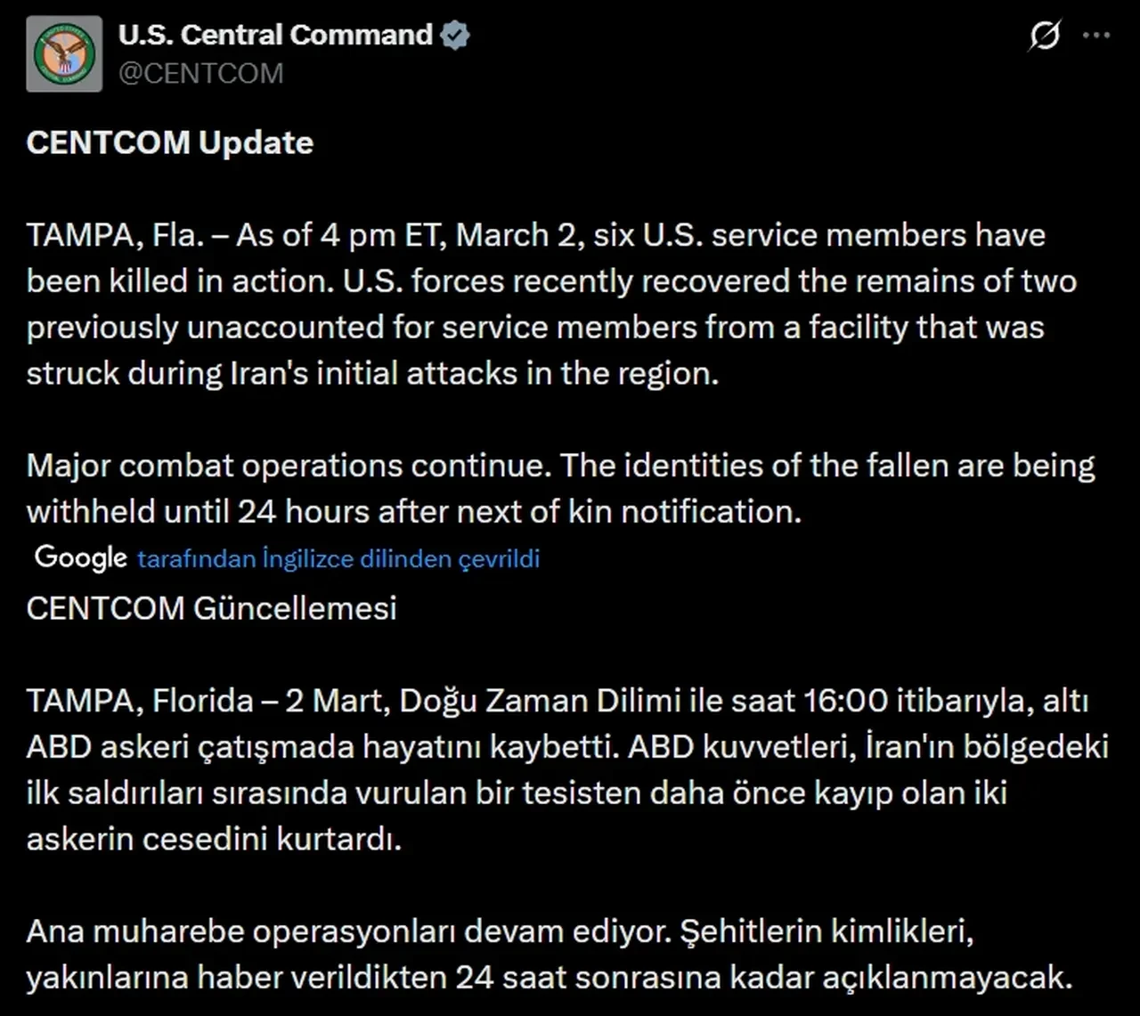 Kaç ABD askeri öldü? ABD İran savaşı ölü sayısı açıklandı