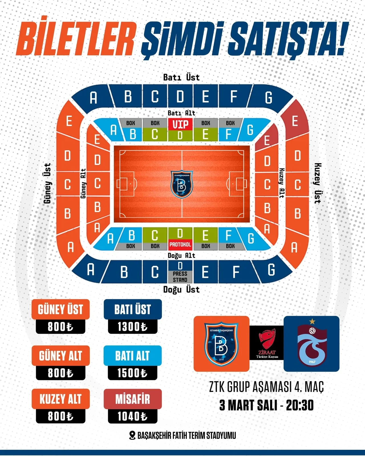 Trabzonspor Başakşehir deplasmanında | ZİRAAT TÜRKİYE KUPASI CANLI MAÇ ANLATIMI