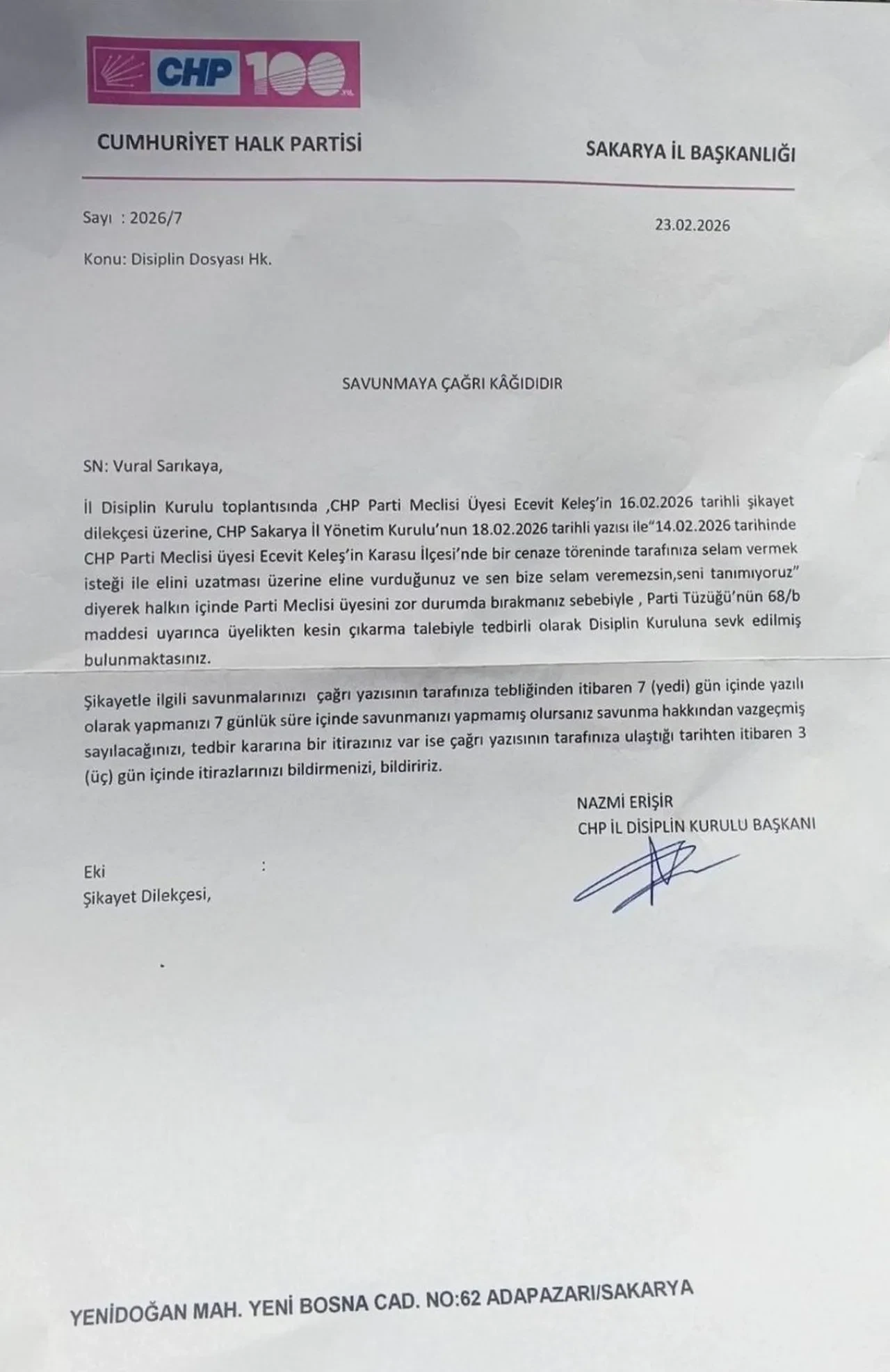 CHP’nin Turnusol kâğıdı Özkan Yalım!