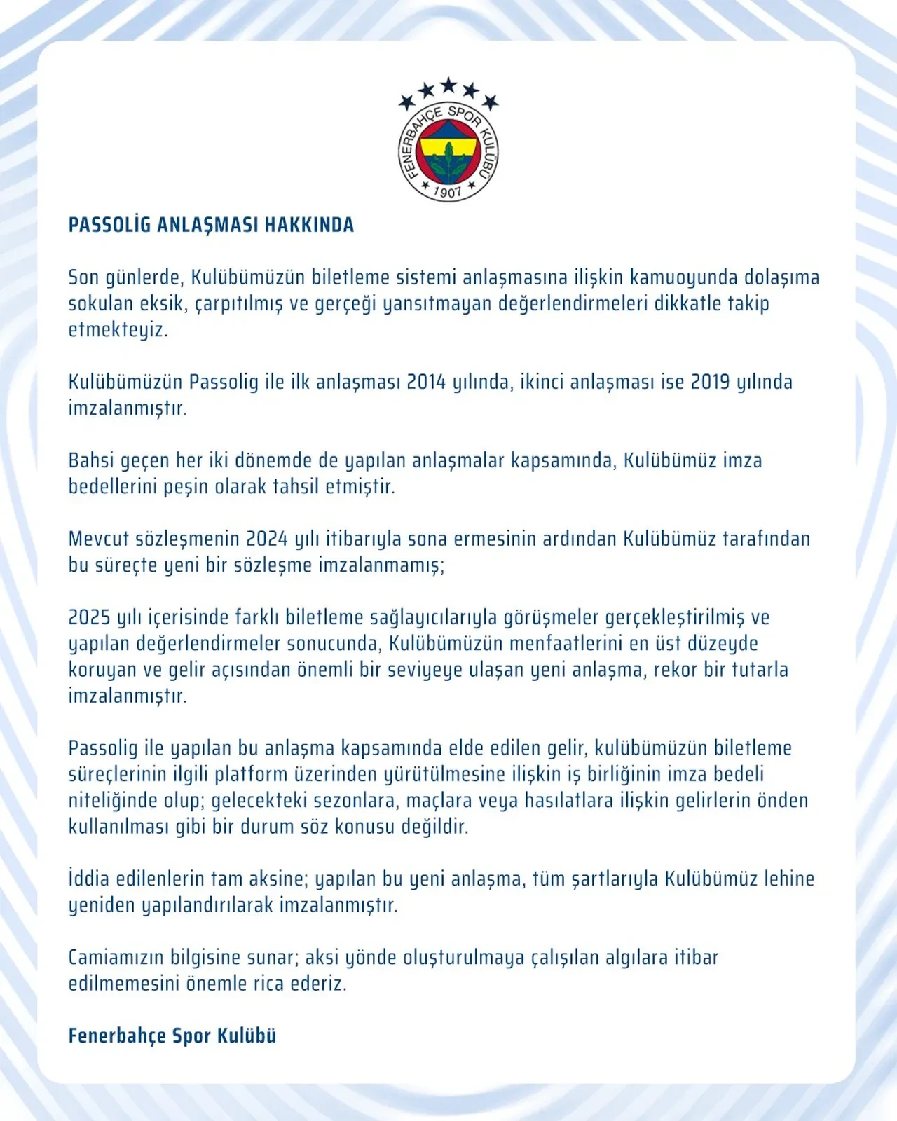 Fenerbahçe'den 'paralar önceden alındı' iddialarına cevap!