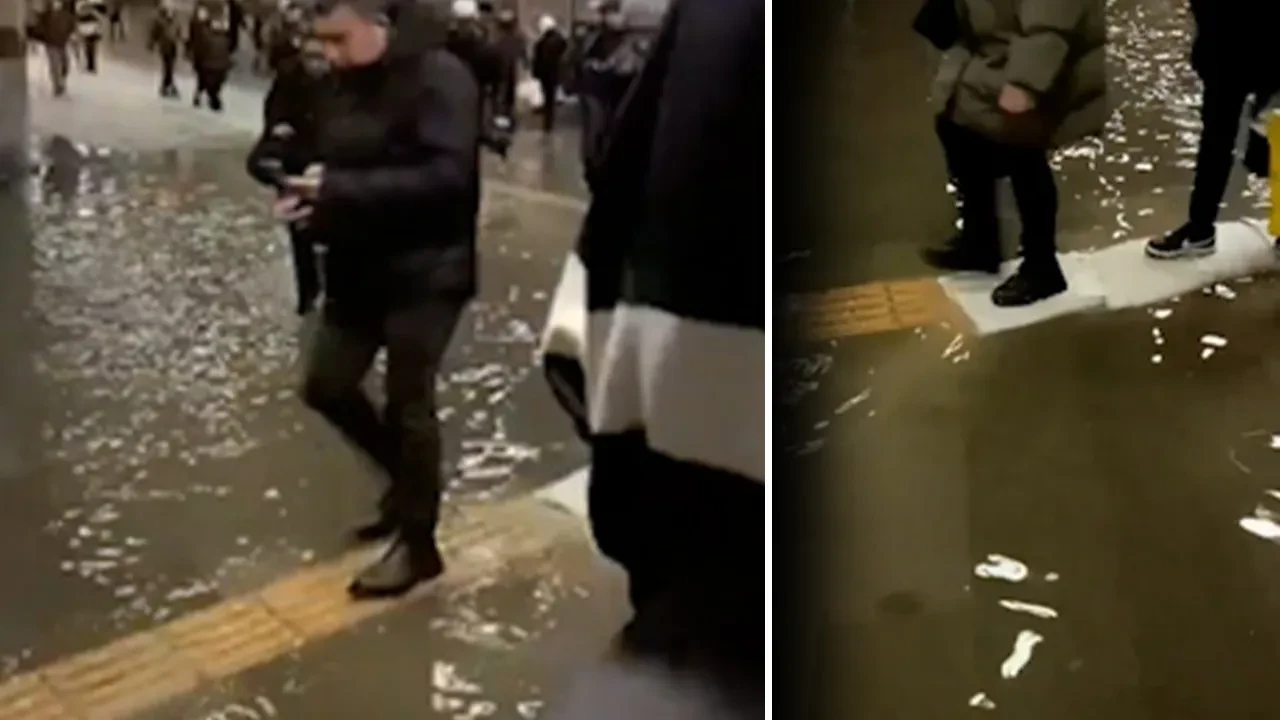 Mecidiyeköy metro alt geçidini su bastı! Vatandaşlar gördüğü manzara karşısında şoke oldu
