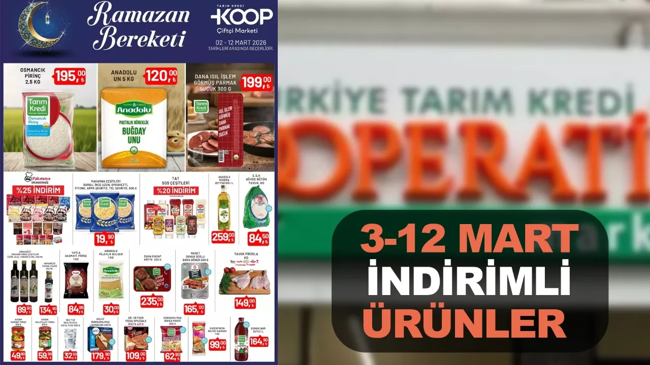 3-12 Mart 2026 Tarım Kredi Kooperatif indirimli aktüel ürünler belli oldu!