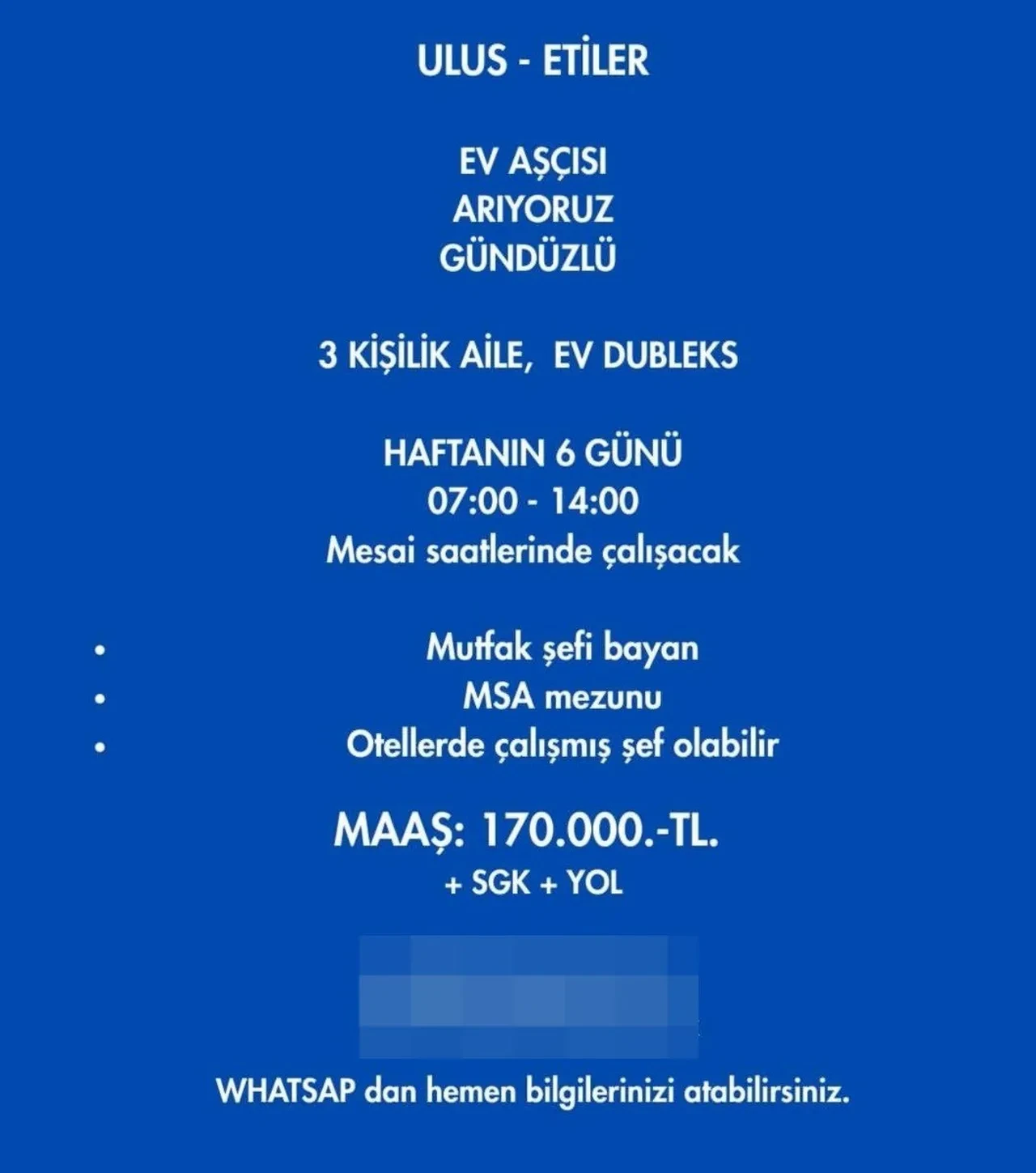 Etiler’de 170 bin TL maaşlı iş ilanı sosyal medyada tartışma başlattı