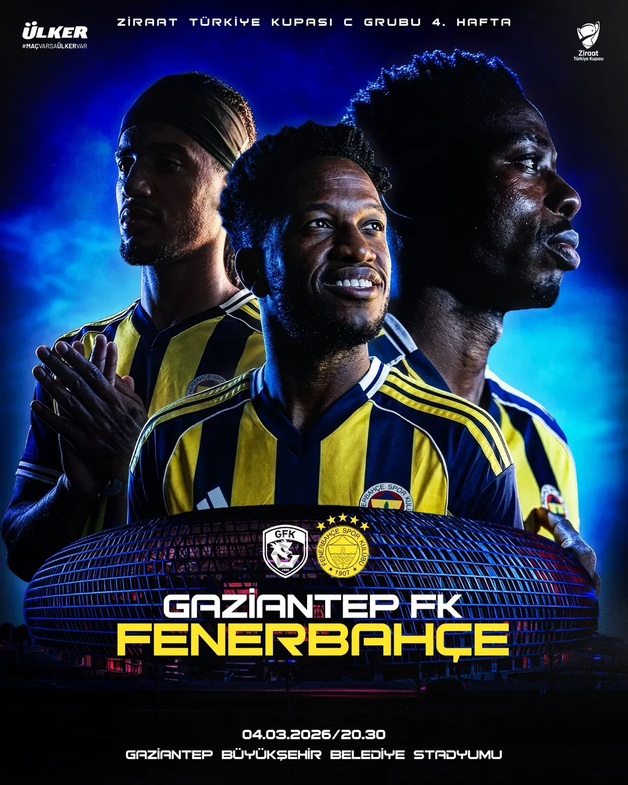 Fenerbahçe Gaziantep FK deplasmanında | ZİRAAT TÜRKİYE KUPASI CANLI MAÇ ANLATIMI