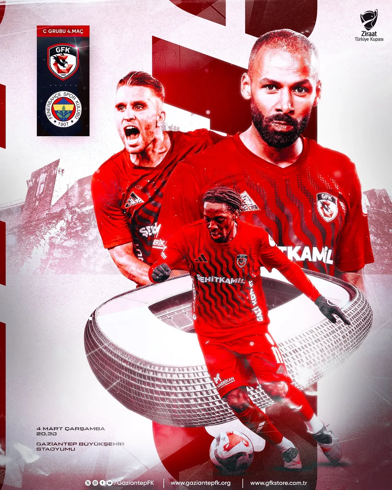 Fenerbahçe Gaziantep FK deplasmanında kazanarak turladı: Ziraat Türkiye Kupası'nda son 8 heyecanı!