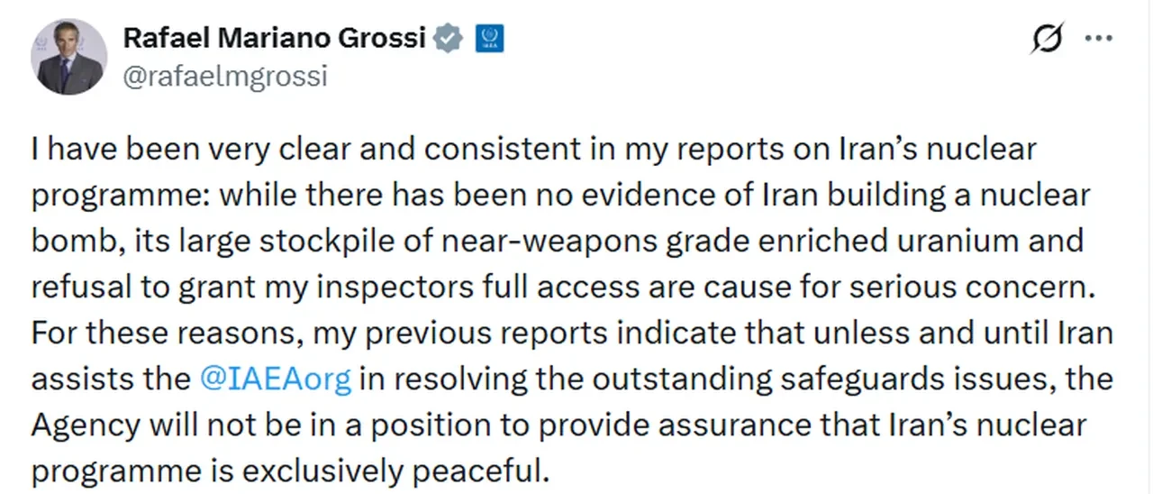 UAEA Başkanı Grossi: "İran’ın nükleer bomba ürettiğine dair kanıt yok"