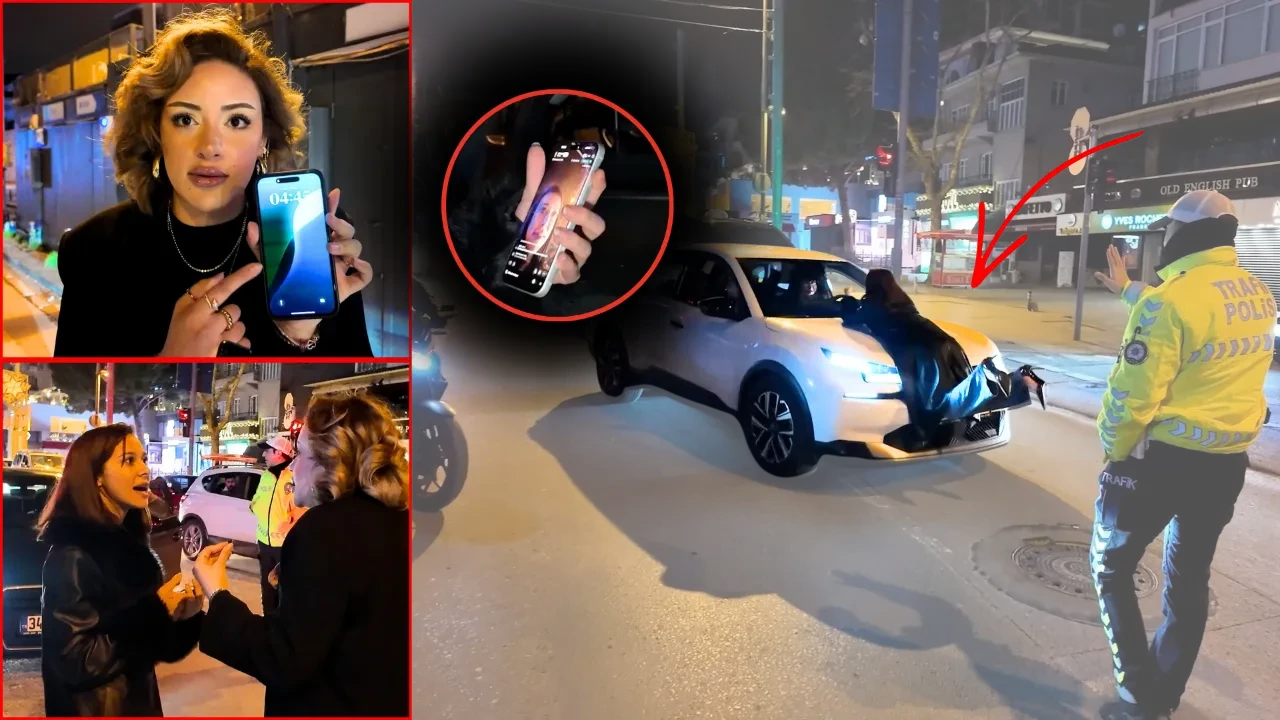 Arabanın önüne atladı, geçit vermedi! Ceza yerken canlı yayın açtı