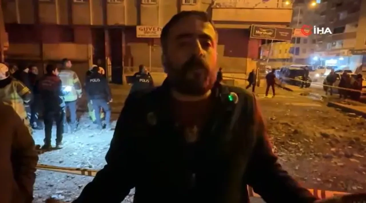 Diyarbakır'da korku dolu gece: Kolonlar çatırdadı, bina tahliye edildi