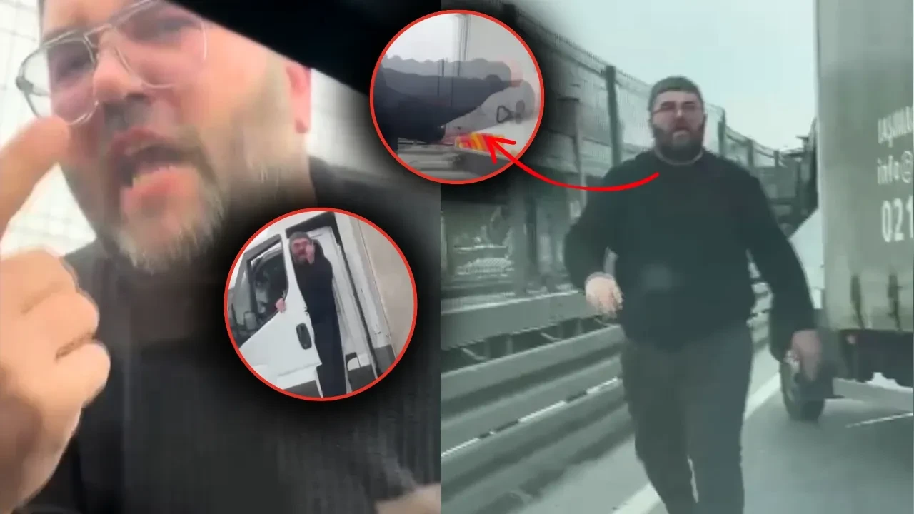 Trafik magandası dehşet yaşattı! Önce takip etti, sonra aracı yumrukladı: O anlar kamerada