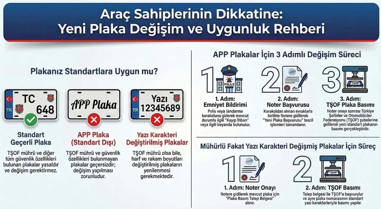 APP ve fontu farklı plaka nasıl ayırt edilir? EGM yapılacak işlemi adım adım açıkladı