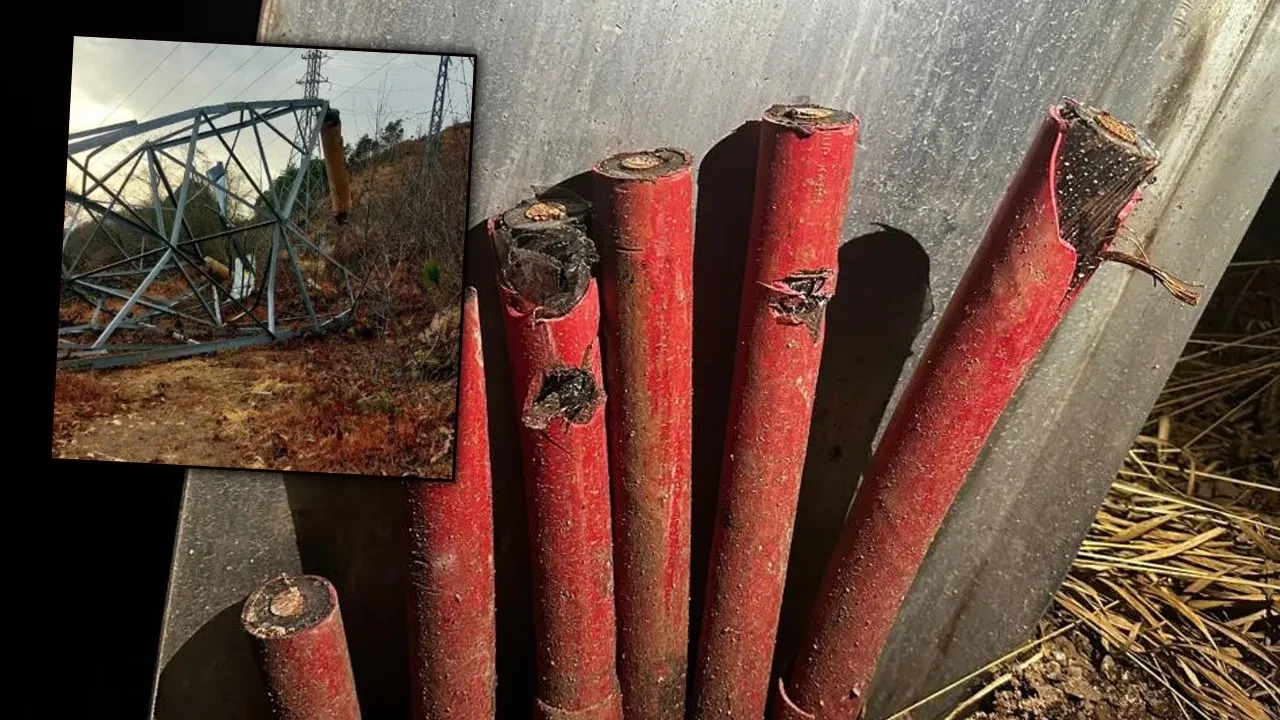 Kiralık vinçle 1 milyonluk vurgun! 300 metre uzunluğunda bakır tel çaldılar