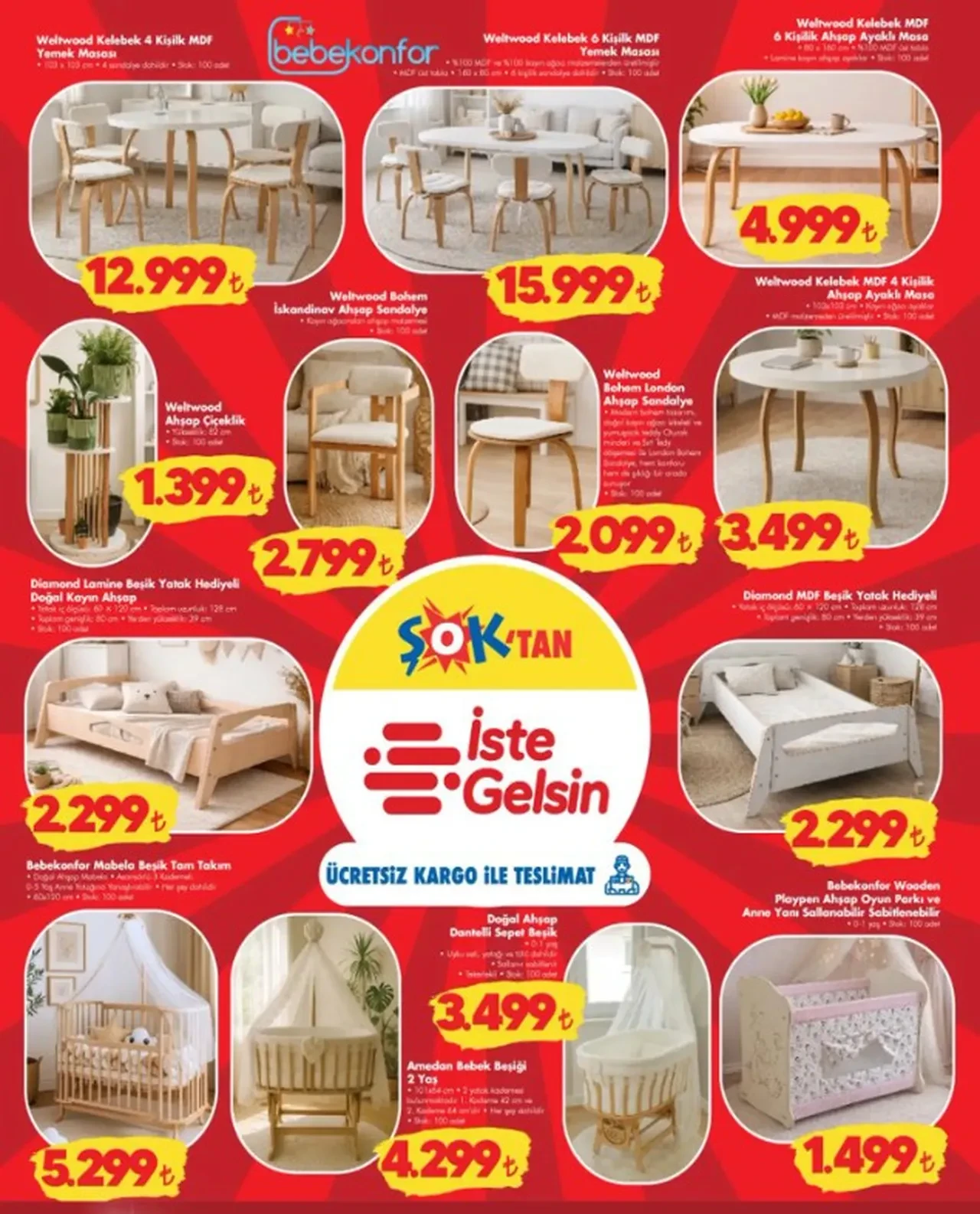 ŞOK 7-10 Mart aktüel kataloğu 2026 bugün satışta! Vans ayakkabı, yemek masası, sandalye, ayaklı masa ve beşik çeşitleri geliyor