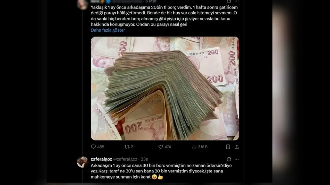 Zafer Algöz’den 20 Bin TL borç veren kullanıcıya olay cevap! Zafer Algöz’ün borç yorumu sosyal medyayı salladı! 