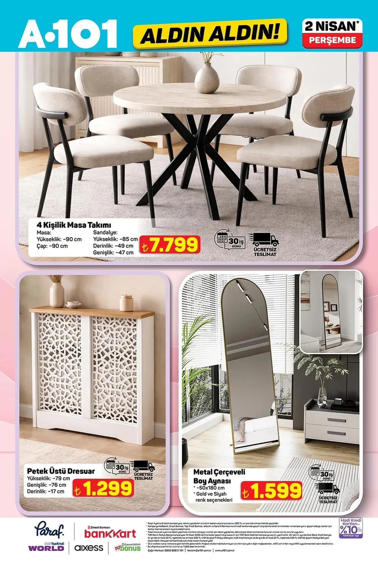 A101 2-9 Nisan aktüel ürünler kataloğu 2026 belli oldu! Çalışma koltuğu, masa, dokuma halı, ütü masası ve elektronik ev aletleri geliyor