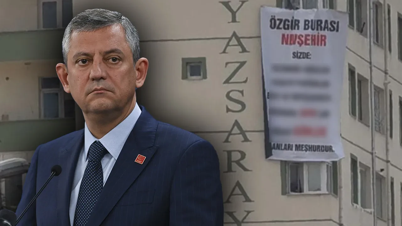 Özgür Özel'e Nevşehir'de pankart şoku! Gördüğü manzara karşısında küplere bindi
