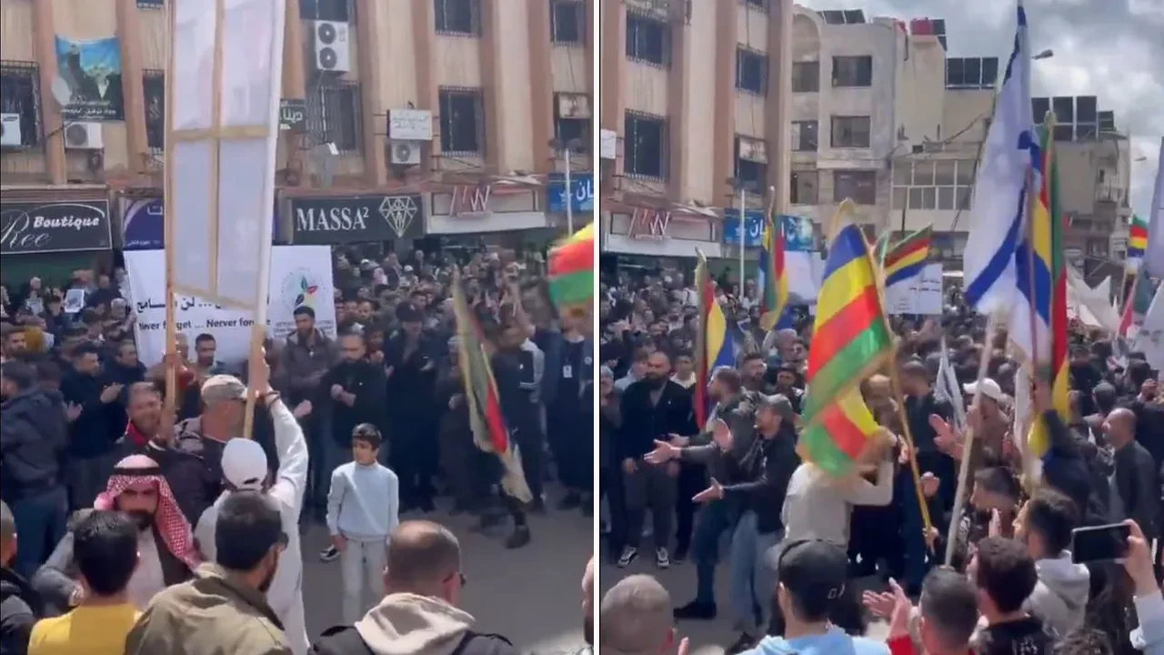 Suriye'de Dürziler İsrail bayraklarıyla sokaklara inip ayrılıkçı sloganlar attı
