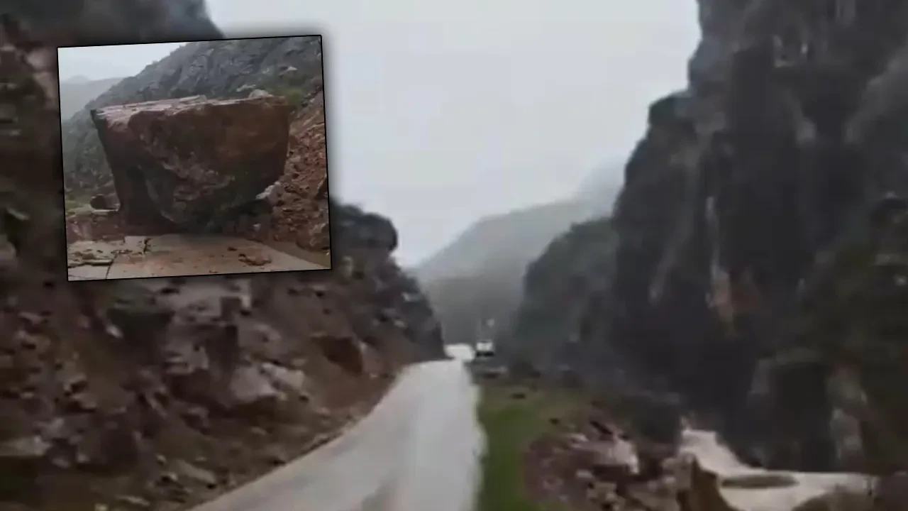 Facianın eşiğinden dönüldü! Heyelan oldu, dev kayalar yolu kapadı
