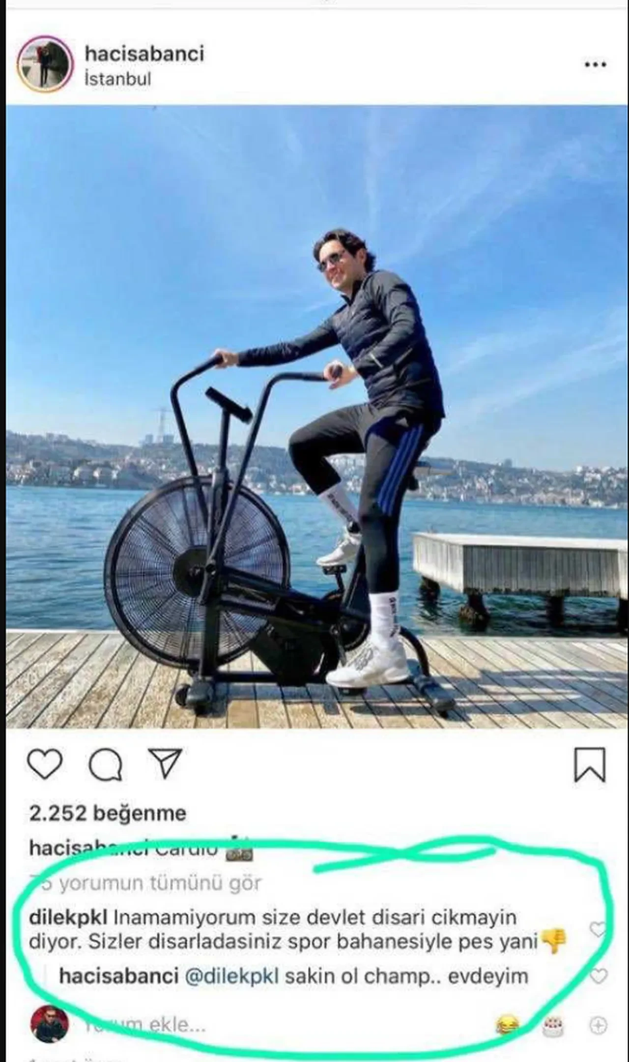 Hacı Sabancı, trafiğe takılmamak için spora teknesiyle gitti