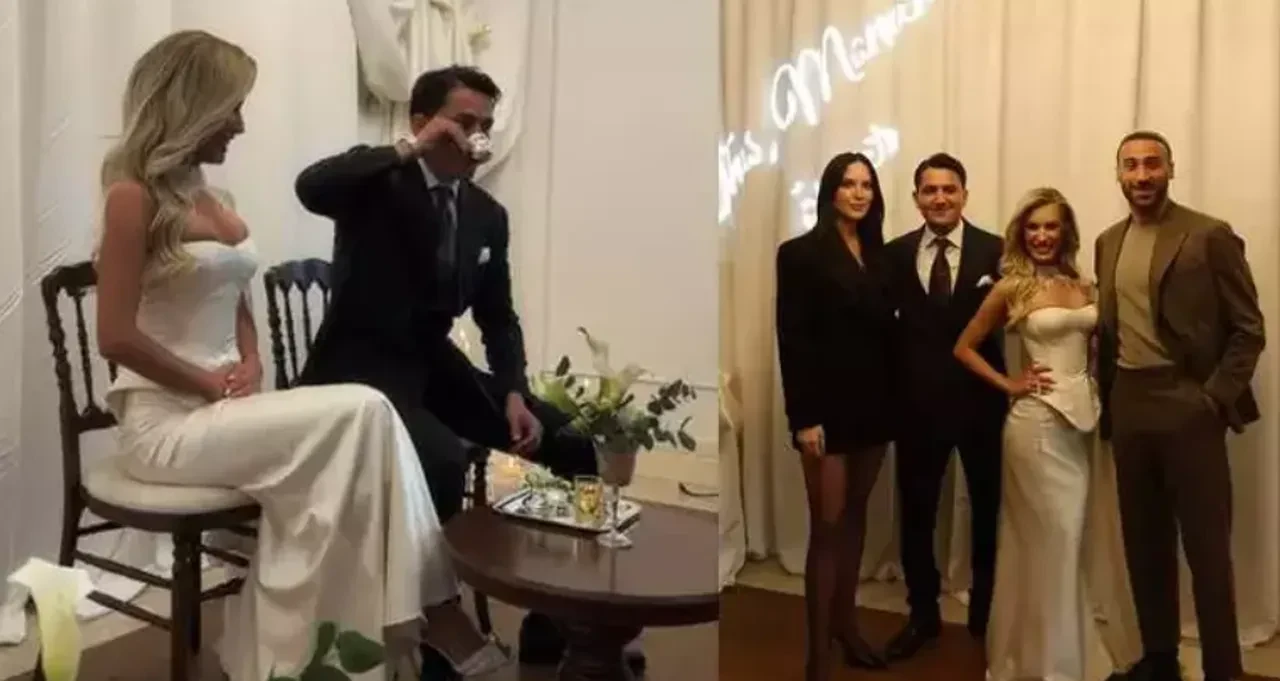 Beşiktaşlı futbolcu Cengiz Ünder ile Bilge Yenigül yüzükleri taktı! Çiftin Topal dansı geceyi yıktı geçti!