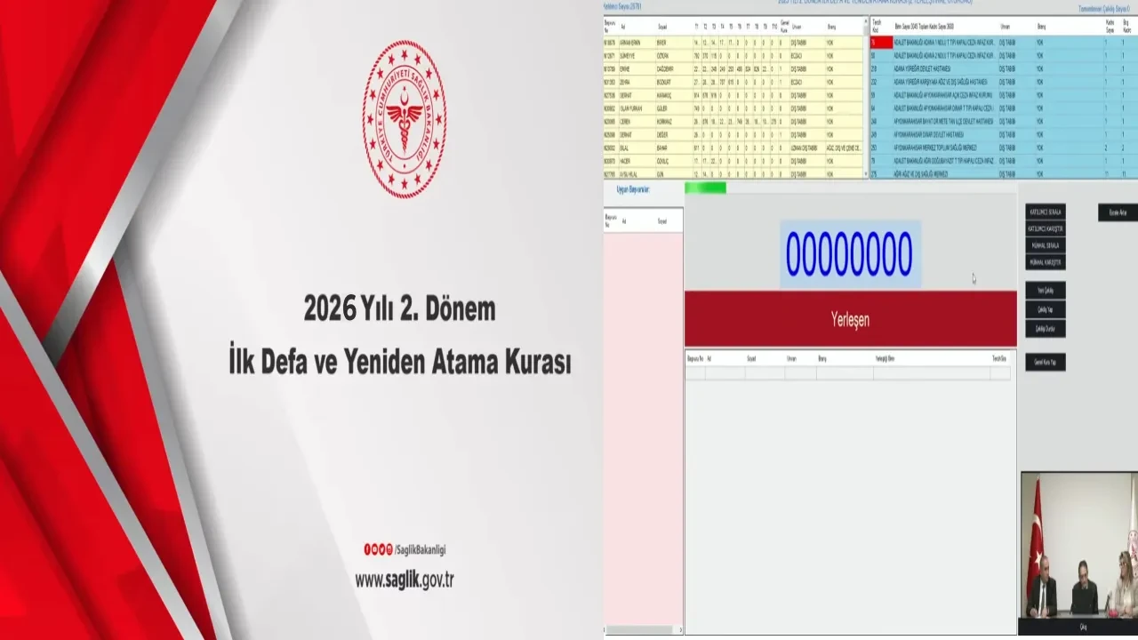 CANLI! Sağlık Bakanlığı atama kura sonuçları sorgulama ekranı! Sağlık Bakanlığı İlk Defa ve Yeniden Atama kura çekimi canlı izle