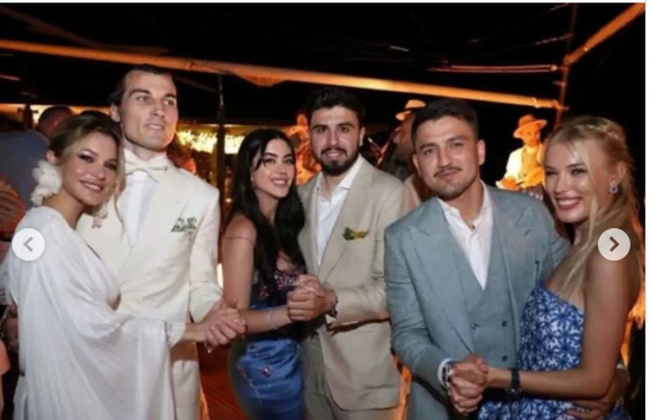 Cengiz Ünder ile Bilge Yenigül'ün nişan töreninde eski dostlar buluştu! Gözler Ozan Tufan ile Rojin Tufan çiftini aradı 