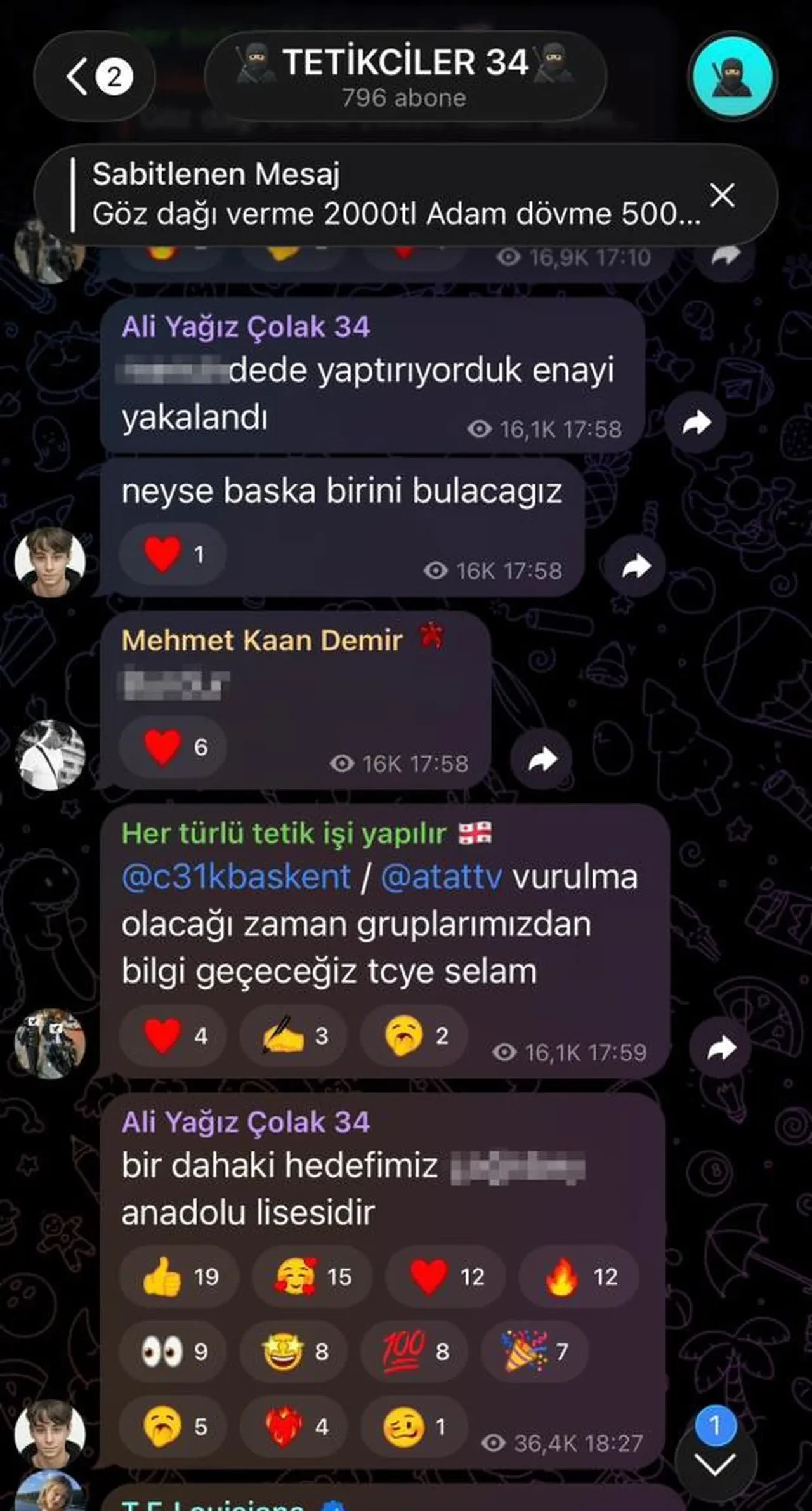 Okul saldırılarının ardından kan donduran mesajlar ortaya çıktı! Yine 'C31K' grubundan tehdit paylaşımları yapıldı