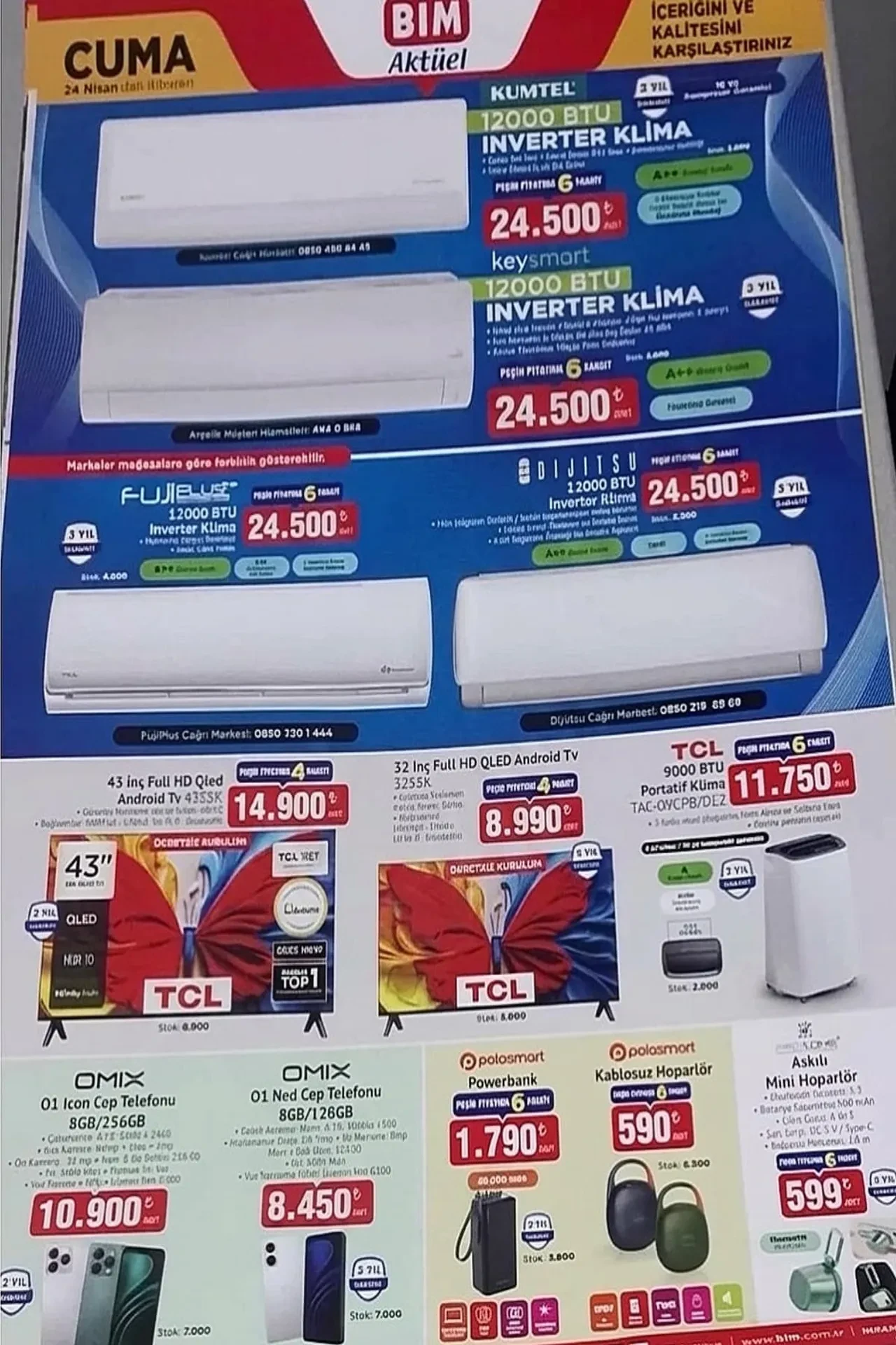 BİM 17-24 Nisan aktüel ürünler kataloğu 2026! Klima çeşitleri, çadır, kamp malzemeleri, termos, tencere geliyor
