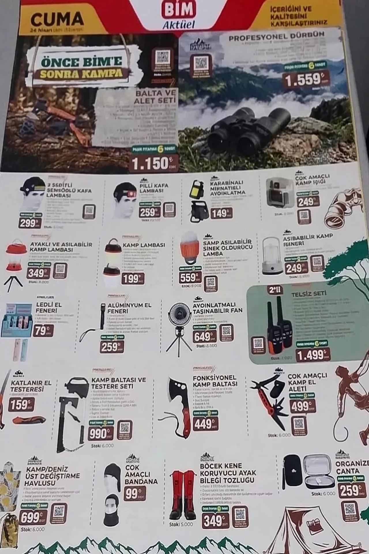 BİM 17-24 Nisan aktüel ürünler kataloğu 2026! Klima çeşitleri, çadır, kamp malzemeleri, termos, tencere geliyor