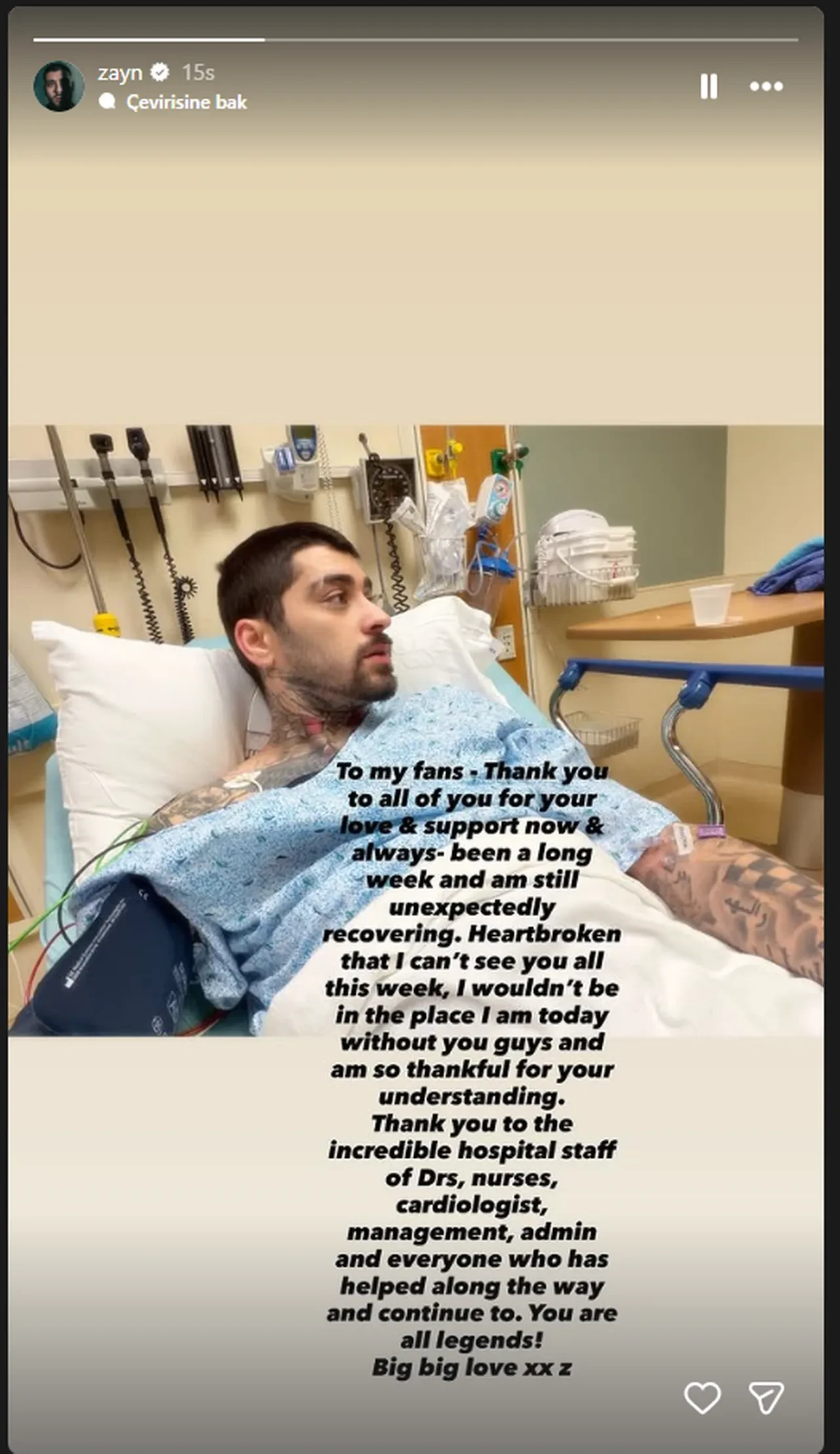One Direction grubunun eski üyesi şarkıcı Zayn Malik hastaneye kaldırıldı! Son hali sevenlerini endişelendirdi
