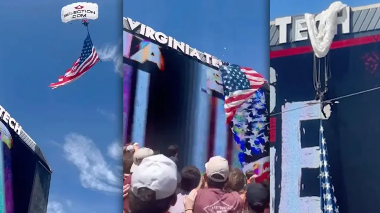 Paraşütçü skorborda çarptı! Korku dolu anlar