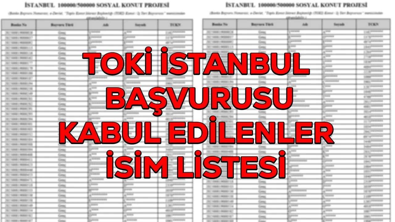 TOKİ İstanbul kabul edilenler İSİM LİSTESİ! İstanbul kura çekimi başvuru sonuçları açıklandı