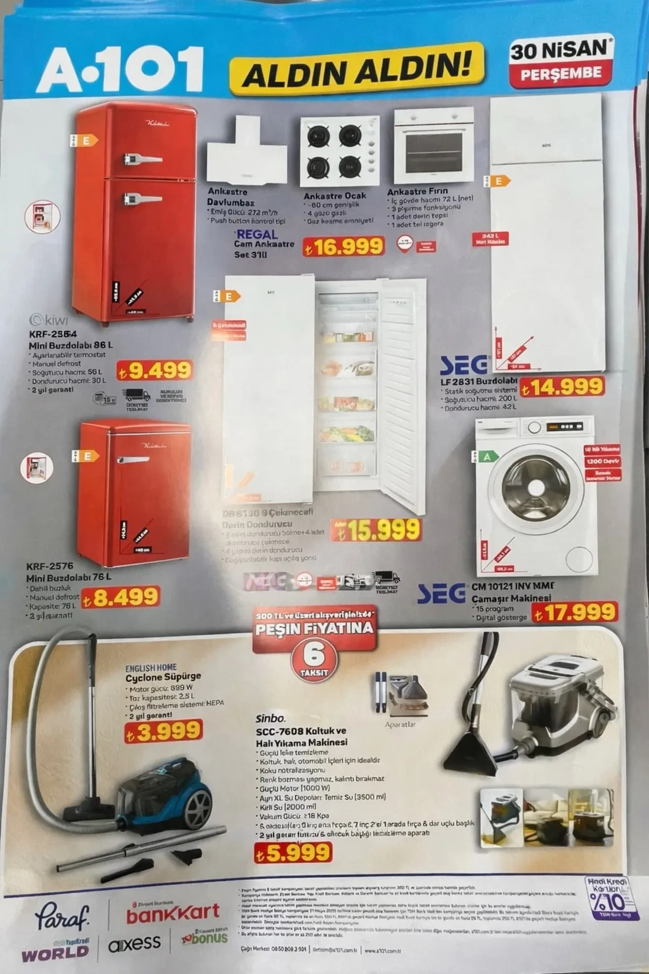 A101 23 - 30 Nisan aktüel ürünler kataloğu 2026! Kulaklık, gözleme sacı, dik ütü, spor ekipmanları, yolluk ve halı çeşitleri geliyor