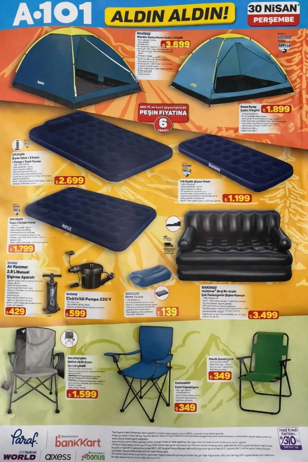 A101 23 - 30 Nisan aktüel ürünler kataloğu 2026! Kulaklık, gözleme sacı, dik ütü, spor ekipmanları, yolluk ve halı çeşitleri geliyor