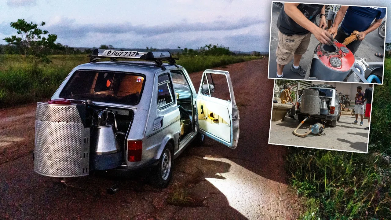 Benzin krizi çözülemedi, yakıt bulamayınca arabasını böyle çalıştırdı