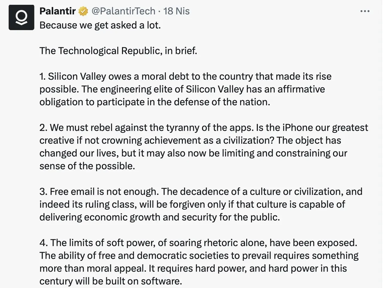 Palantir Technologies manifestosu ve ABD İsrail İran savaşında yapay zeka etkisi