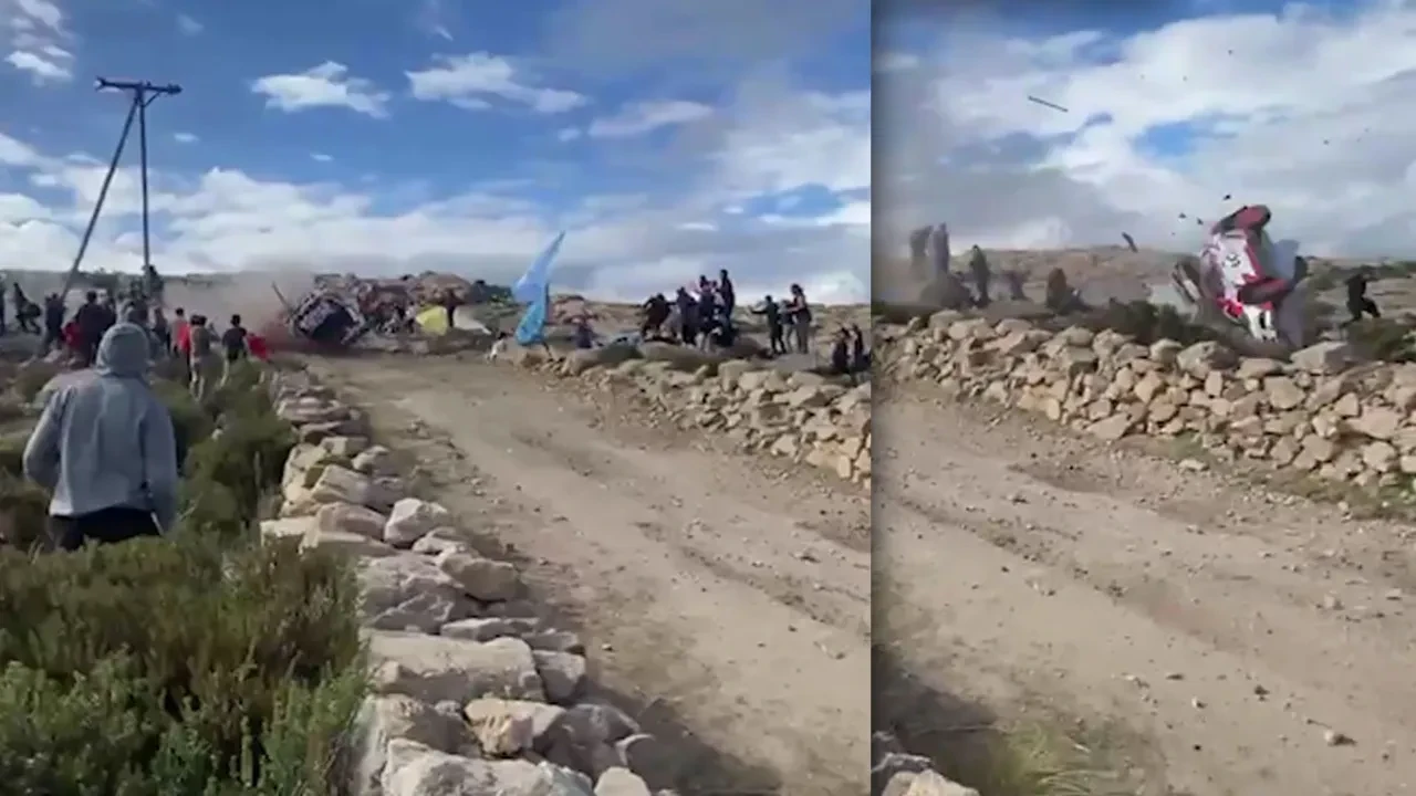 Ralli aracı seyircilerin arasına daldı! İşte o ölüm getiren anlar