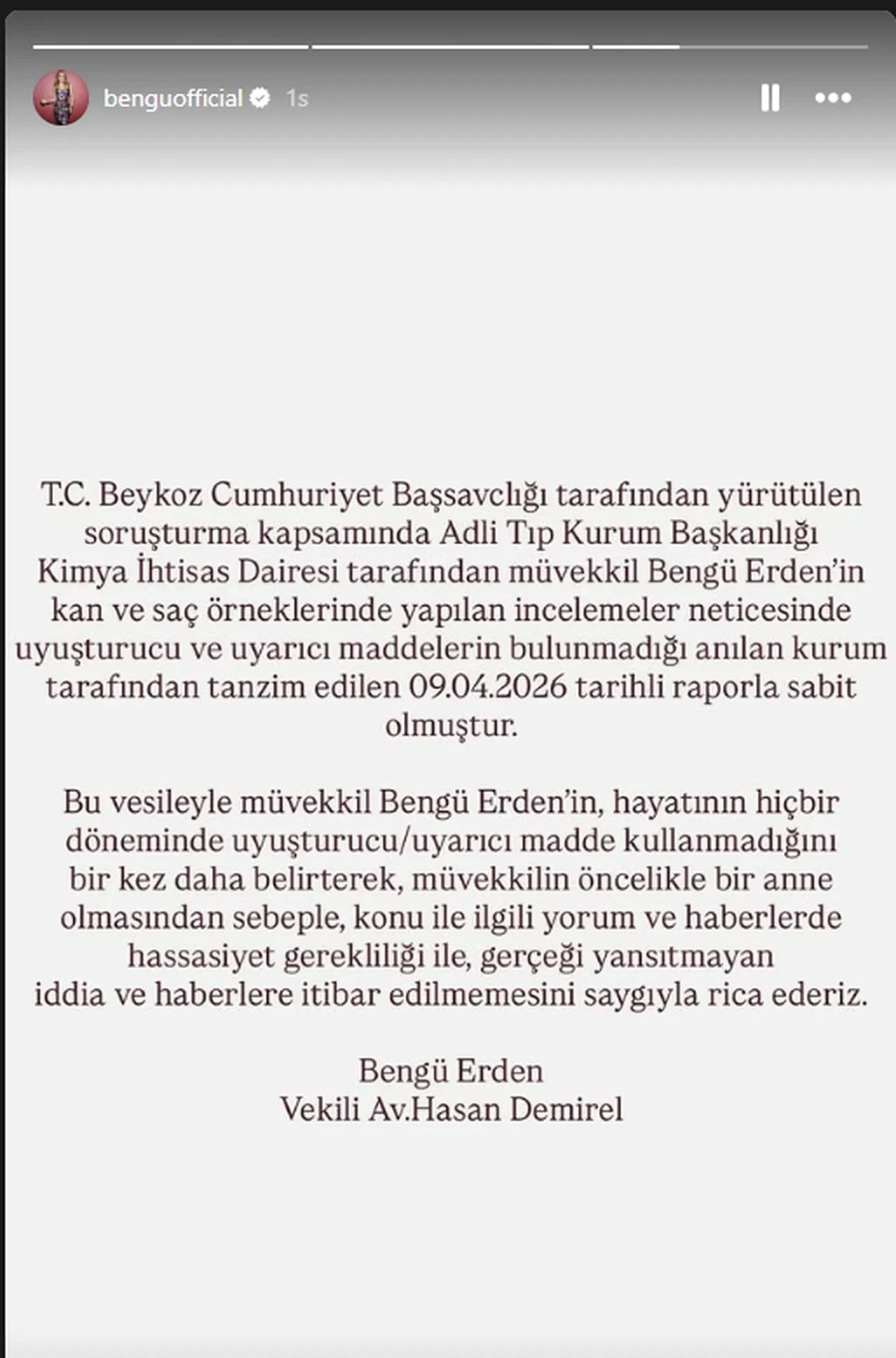 Şarkıcı Bengü'nün test sonucu belli oldu 