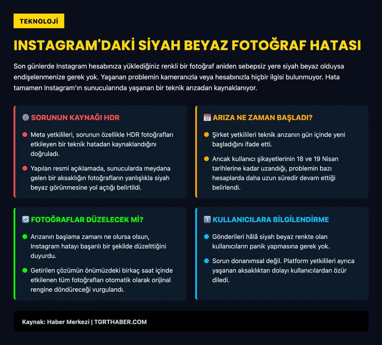 Instagram'daki fotoğraflar aniden siyah beyaza döndü! Sebebi belli oldu